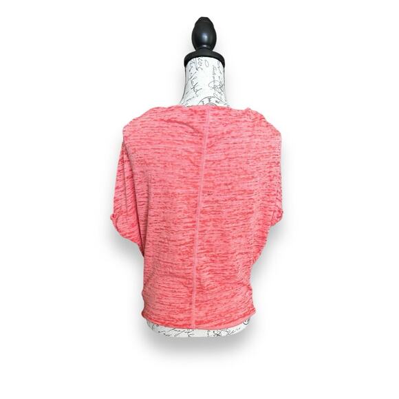 We the Free People Cowl Neck Coral Dolman Sleeve Space Dye Slub Top Small NWOT - Picture 2 of 5